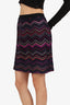 Missoni Black/Purple/Pink Knit Zig-Zag Mini Skirt Size 44