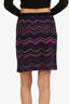 Missoni Black/Purple/Pink Knit Zig-Zag Mini Skirt Size 44