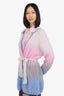 Rose Carmine Pastel Mohair Embellished Belted Cardigan Size S