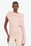 Sportmax Baby Pink Mohair Pull Down Neck One Sleeve Sweater Size M