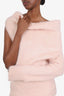 Sportmax Baby Pink Mohair Pull Down Neck One Sleeve Sweater Size M