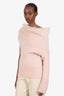 Sportmax Baby Pink Mohair Pull Down Neck One Sleeve Sweater Size M