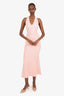 Sportmax Baby Pink Cashmere Halter Neck Top + Midi Skirt Size M