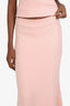 Sportmax Baby Pink Cashmere Halter Neck Top + Midi Skirt Size M