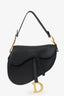 Christian Dior Black Leather Saddle Bag With Strap