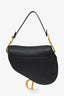 Christian Dior Black Leather Saddle Bag With Strap