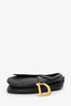 Christian Dior Black Leather Saddle Bag With Strap