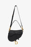 Christian Dior Black Leather Saddle Bag With Strap