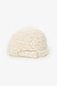 Prada White Wool Teddy Baseball Cap Size L