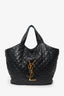 Saint Laurent Black Leather Quilted 'ICARE' Oversized Bag with Pouch