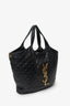 Saint Laurent Black Leather Quilted 'ICARE' Oversized Bag with Pouch