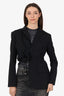Jacquemus Black Wool Scrunched Detail Blazer Size 36