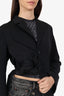 Jacquemus Black Wool Scrunched Detail Blazer Size 36