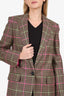 Zadig & Voltaire Brown/Pink Wool Check Blazer Size 36