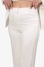 Veronica Beard White Satin Embellished Trim Single Breasted Blazer + Pants Size 2/4