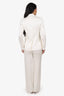Veronica Beard White Satin Embellished Trim Single Breasted Blazer + Pants Size 2/4