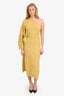 Nanauska Mustard Yellow One Sleeve Midi Dress Size S