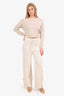 Rebecca Taylor Cream Wool Knit Wide Leg Pants Size XS