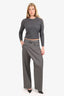 St Agnes Grey Deconstructed Wide Leg Pants Size S