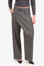 St Agnes Grey Deconstructed Wide Leg Pants Size S