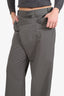 St Agnes Grey Deconstructed Wide Leg Pants Size S