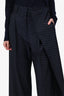 JW Anderson Navy Wool Pinstripe Wide Leg Pants Size 4