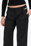 Anna October Black Wool Wide Leg Hook and Eye Detail Pants Size S