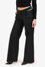 Anna October Black Wool Wide Leg Hook and Eye Detail Pants Size S