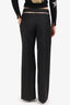 Anna October Black Wool Wide Leg Hook and Eye Detail Pants Size S