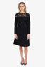 Ermanno Scervino Black Lace Detail Long Sleeve Dress Size 38