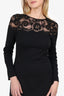 Ermanno Scervino Black Lace Detail Long Sleeve Dress Size 38