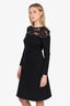 Ermanno Scervino Black Lace Detail Long Sleeve Dress Size 38