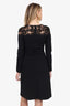 Ermanno Scervino Black Lace Detail Long Sleeve Dress Size 38