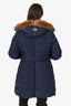 Mackage Navy Blue Coat With Fur Hood Size L
