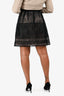 Christian Dior Black/Beige Silk Lace Midi Skirt Size 8