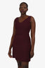 Prada Burgundy Wool Pleated Sleeveless Mini Dress Size 42