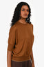 Max Mara Studio Brown Wool Short Sleeve Crew Neck Sweater Estimated Size S
