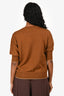Max Mara Studio Brown Wool Short Sleeve Crew Neck Sweater Estimated Size S