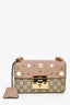 Gucci Beige GG Supreme Pearl Small Padlock Chain Shoulder Bag