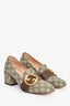 Gucci Brown 'GG' Monogram Pumps with Leather Buckle Size 38