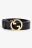 Gucci Black Leather GG Interlocking Belt Size 95/38