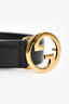 Gucci Black Leather GG Interlocking Belt Size 95/38