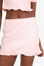 Miu Miu Pink Check Ruffled Mini Skirt Size 40