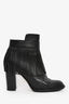 Valentino Black Leather Fringe Ankle Boots Size 38