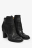 Valentino Black Leather Fringe Ankle Boots Size 38