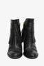 Valentino Black Leather Fringe Ankle Boots Size 38