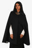 Louis Vuitton Black Wool/Leather Monogram Detail Cape