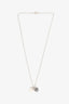 Tiffany & Co. Sterling Silver Blue Double Heart Tag Pendant Necklace