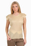 Pleats Please Issey Miyake Beige Pleated Sleeveless Top Size 3