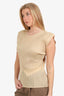Pleats Please Issey Miyake Beige Pleated Sleeveless Top Size 3